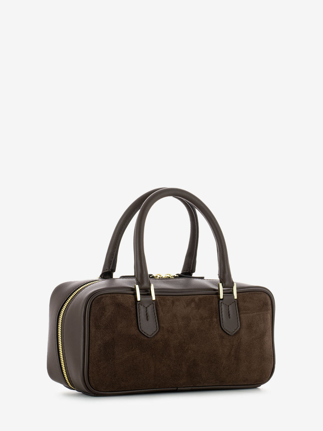 Borsa Flavia in pelle camoscio cioccolato
