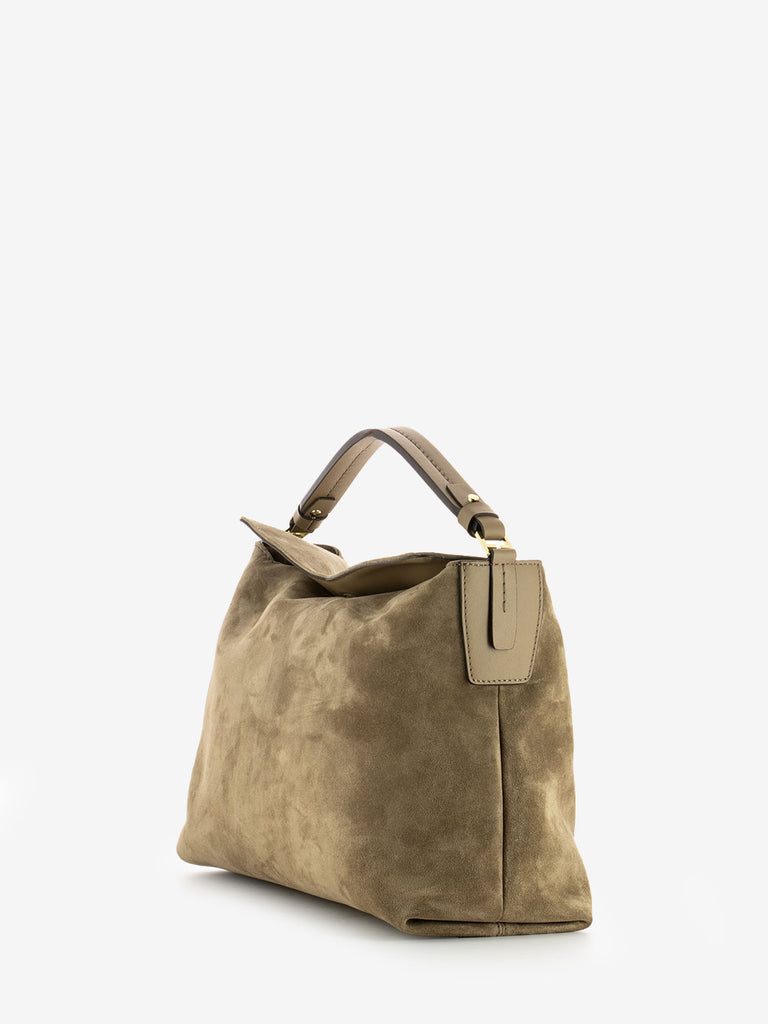 LORISTELLA - Borsa Gaia in suede beige