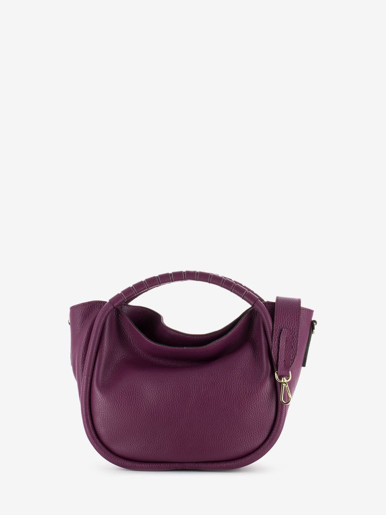 LORISTELLA - Borsa Ginevra piccola in pelle Sangria