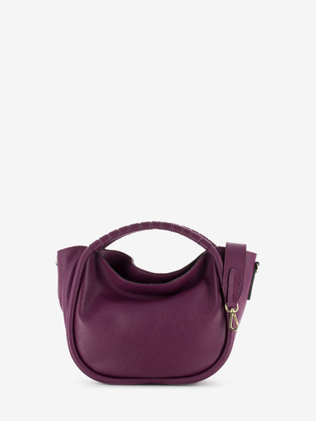 Borsa Ginevra piccola in pelle Sangria