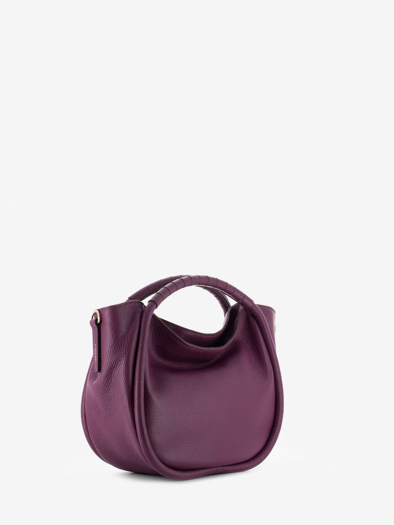 LORISTELLA - Borsa Ginevra piccola in pelle Sangria