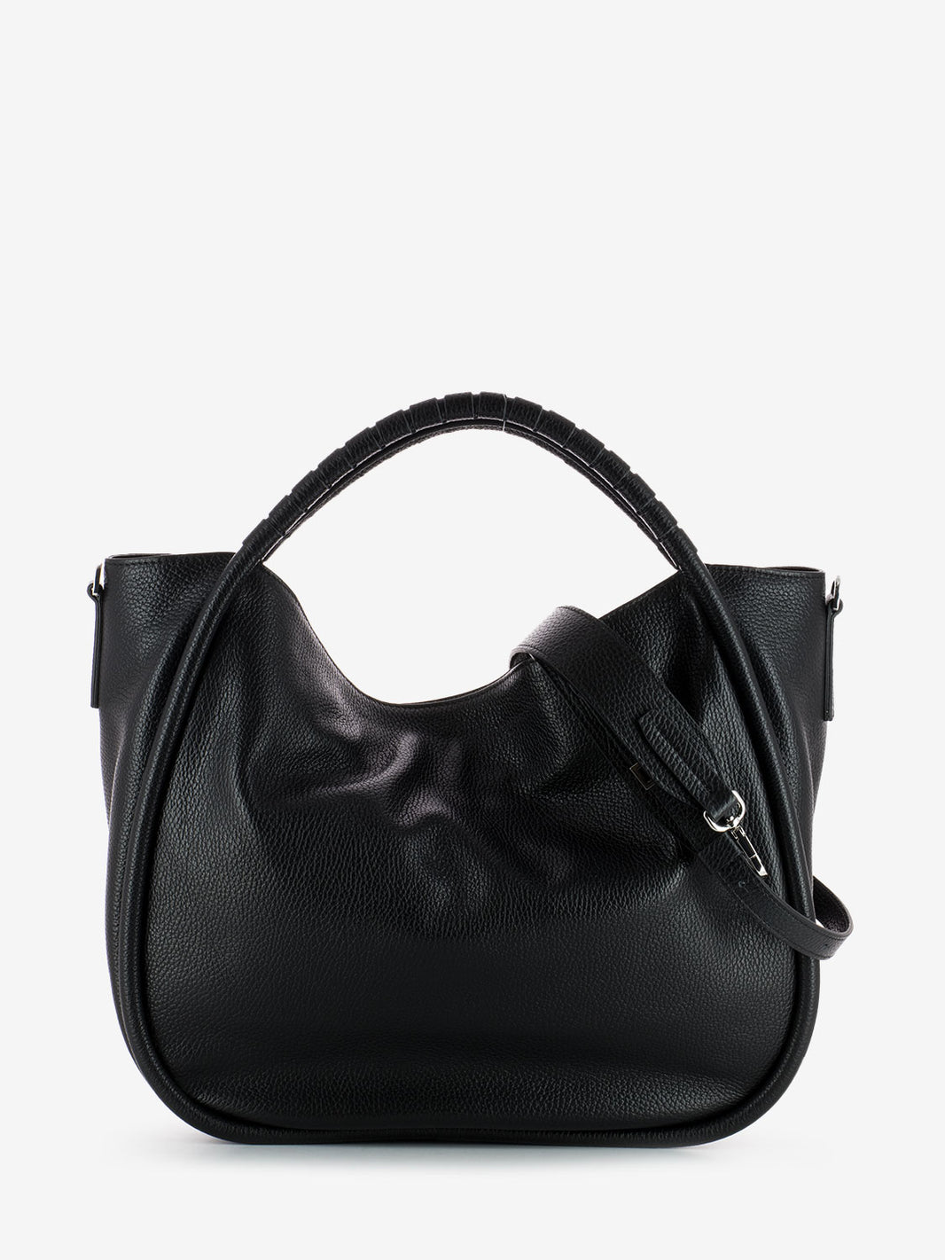 Ginevra Medium Leather Bag Black