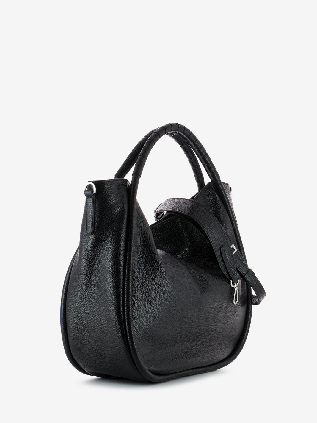 Ginevra Medium Leather Bag Black