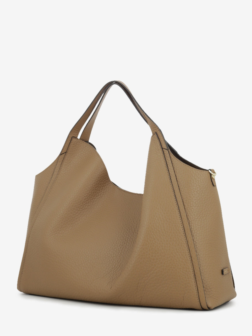 Borsa in pelle traforata cuoio