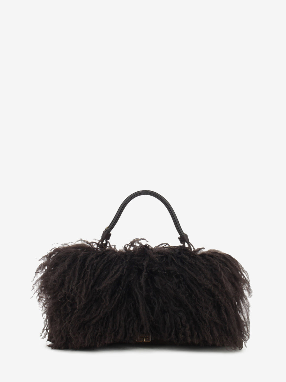 Borsa in pelliccia e suede marrone