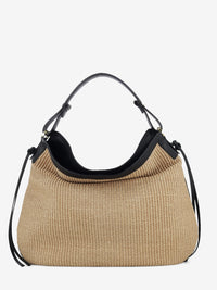 Natural / black raffia bag