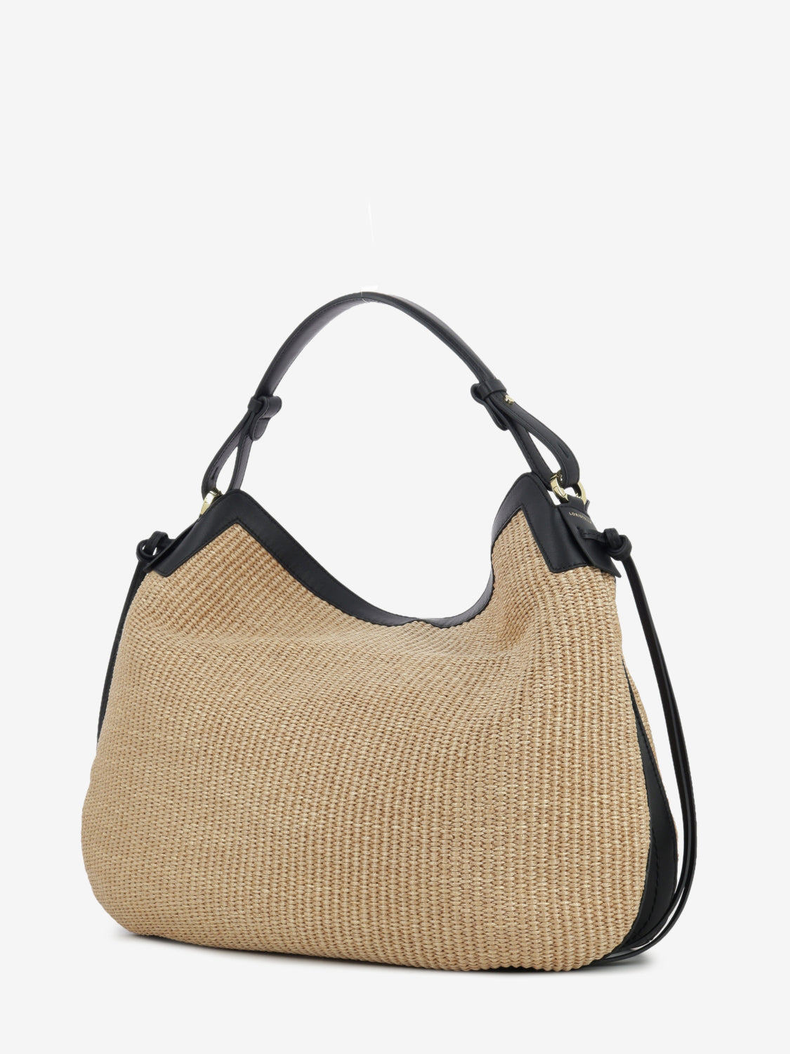 Natural / black raffia bag