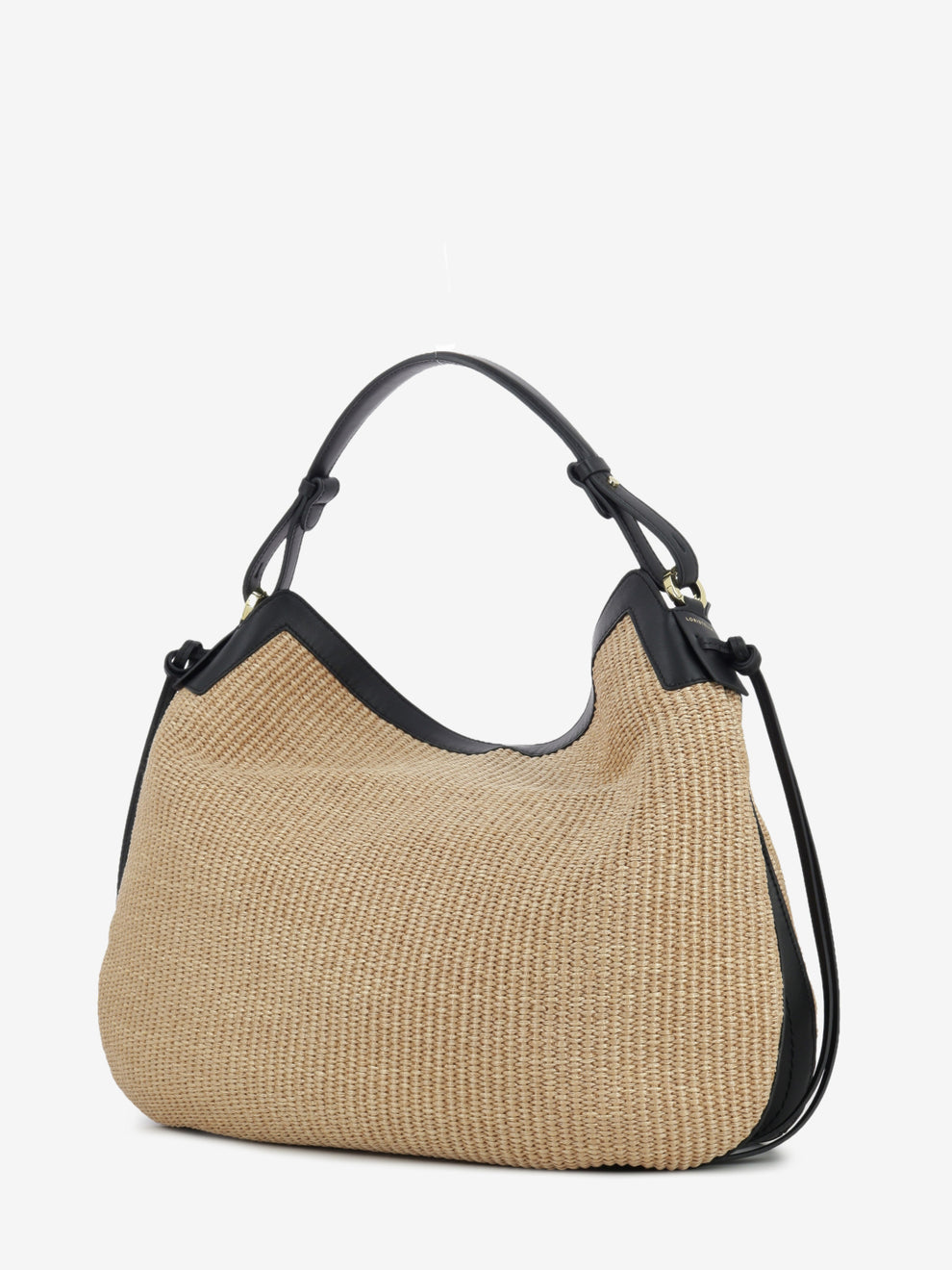 Natural / black raffia bag