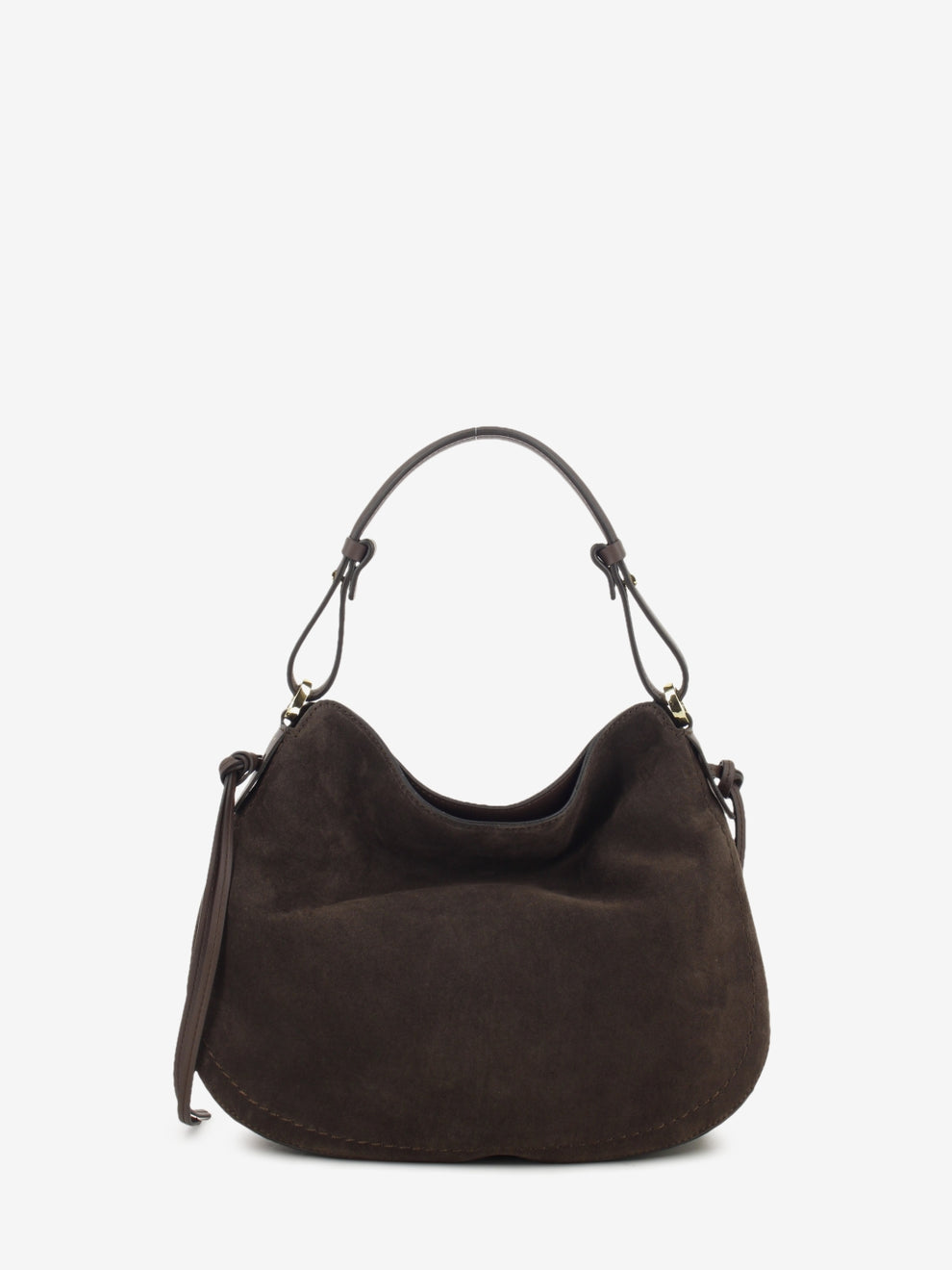Chocolate Carola suede bag