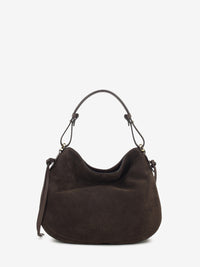 Chocolate Carola suede bag