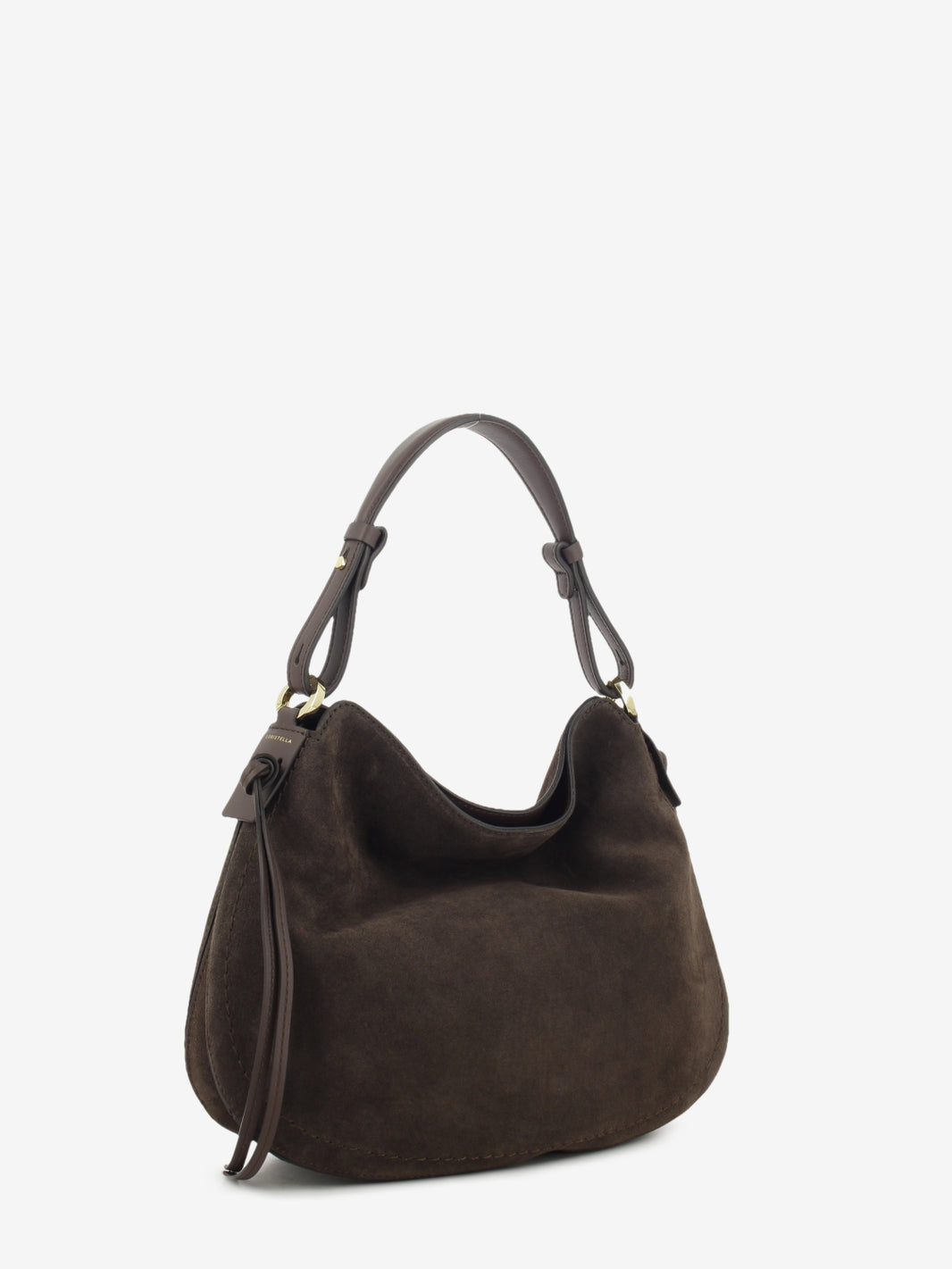 Chocolate Carola suede bag