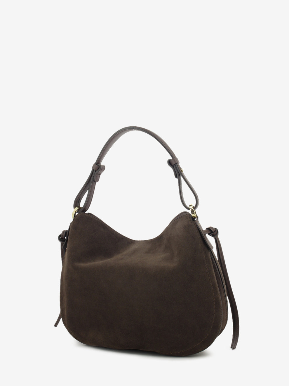 Chocolate Carola suede bag