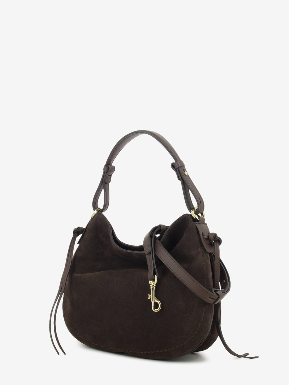 Chocolate Carola suede bag