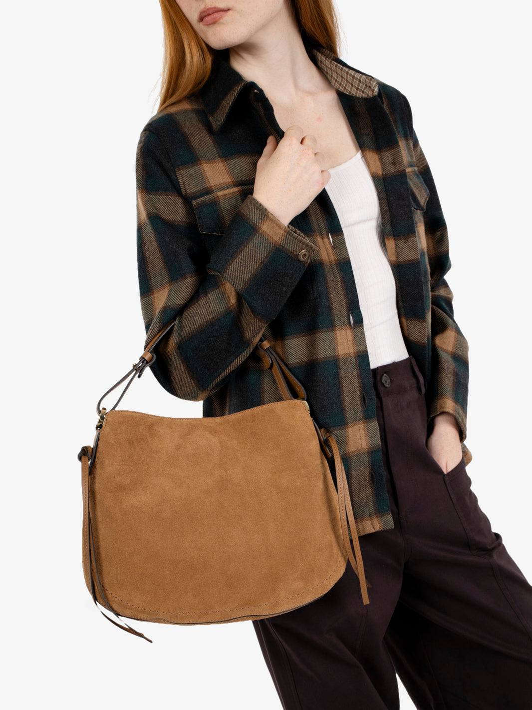 Carola cigar suede bag