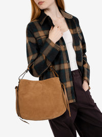 Carola cigar suede bag