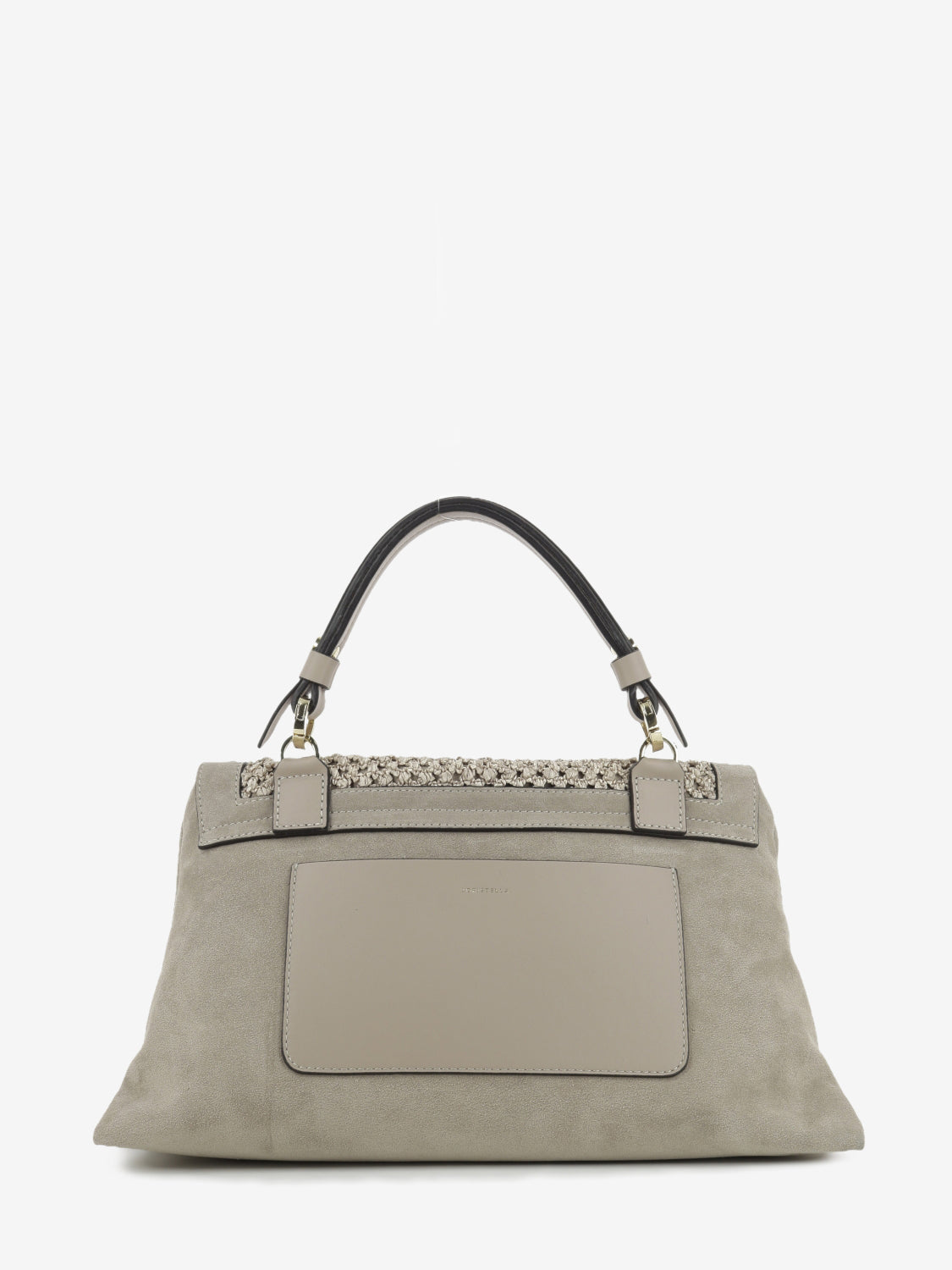 Borsa in suede e rafia Kendall taupe