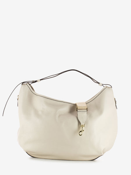 Borsa Ingrid in pelle martellata bianco