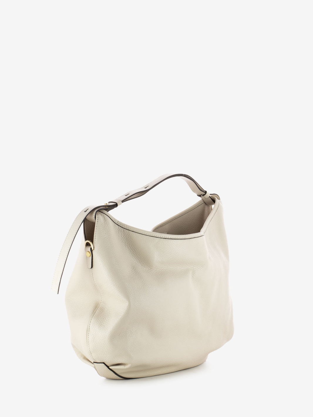 Borsa Ingrid in pelle martellata bianco