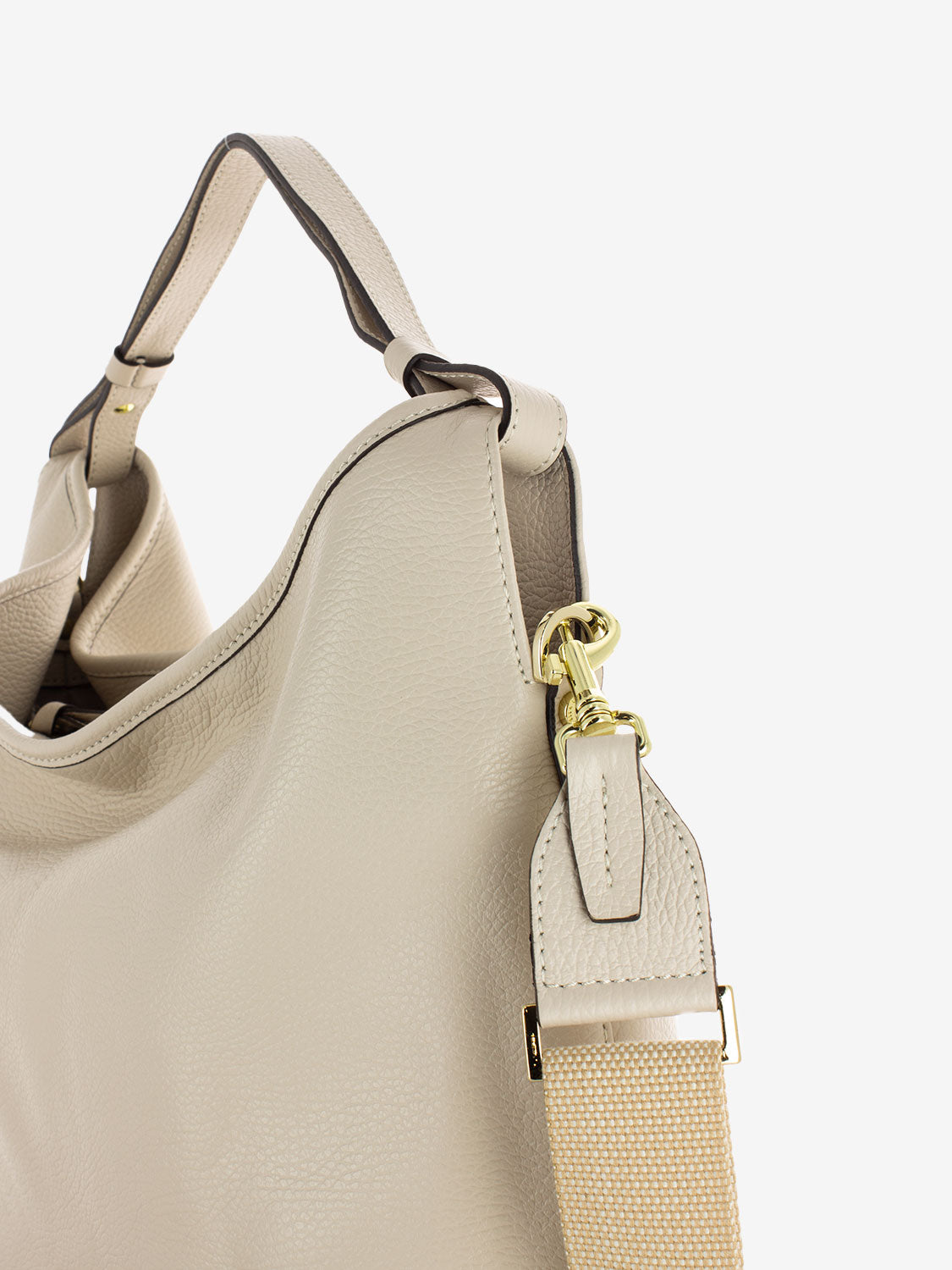 Borsa Ingrid in pelle martellata bianco