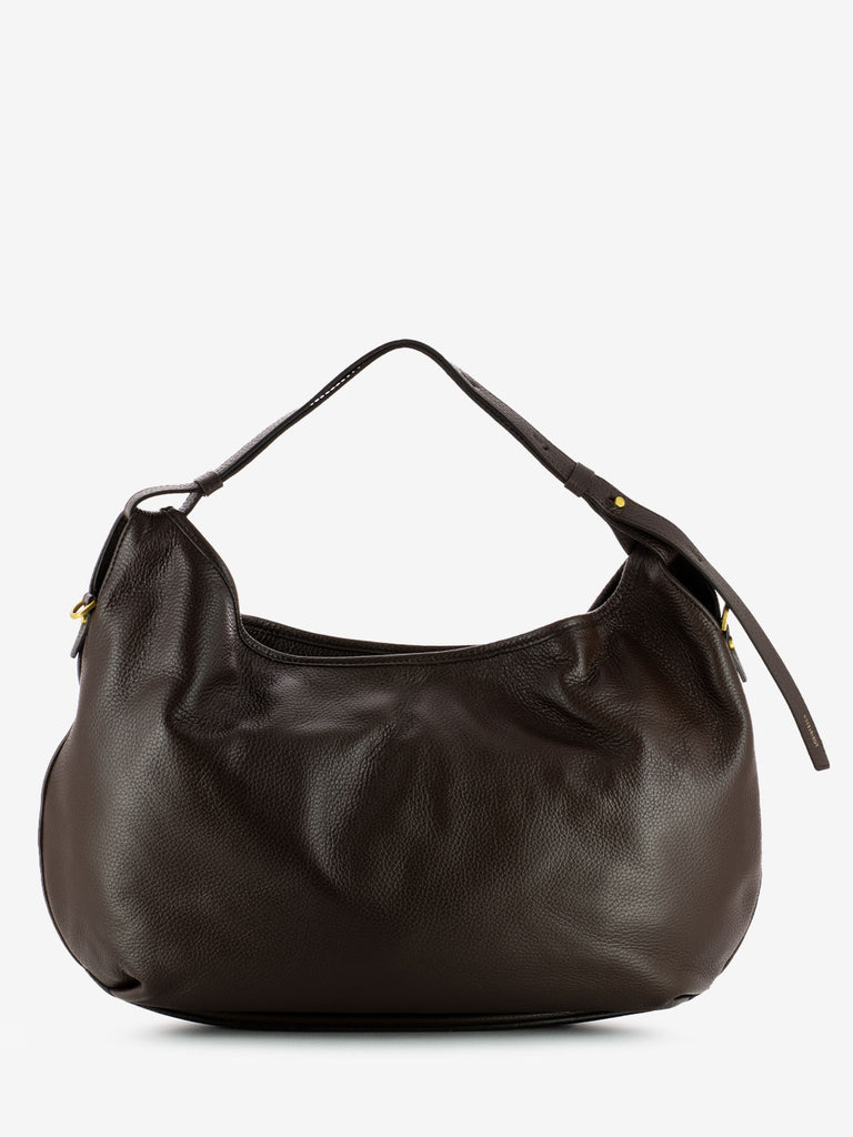 LORISTELLA - Borsa Ingrid in pelle martellata cioccolato