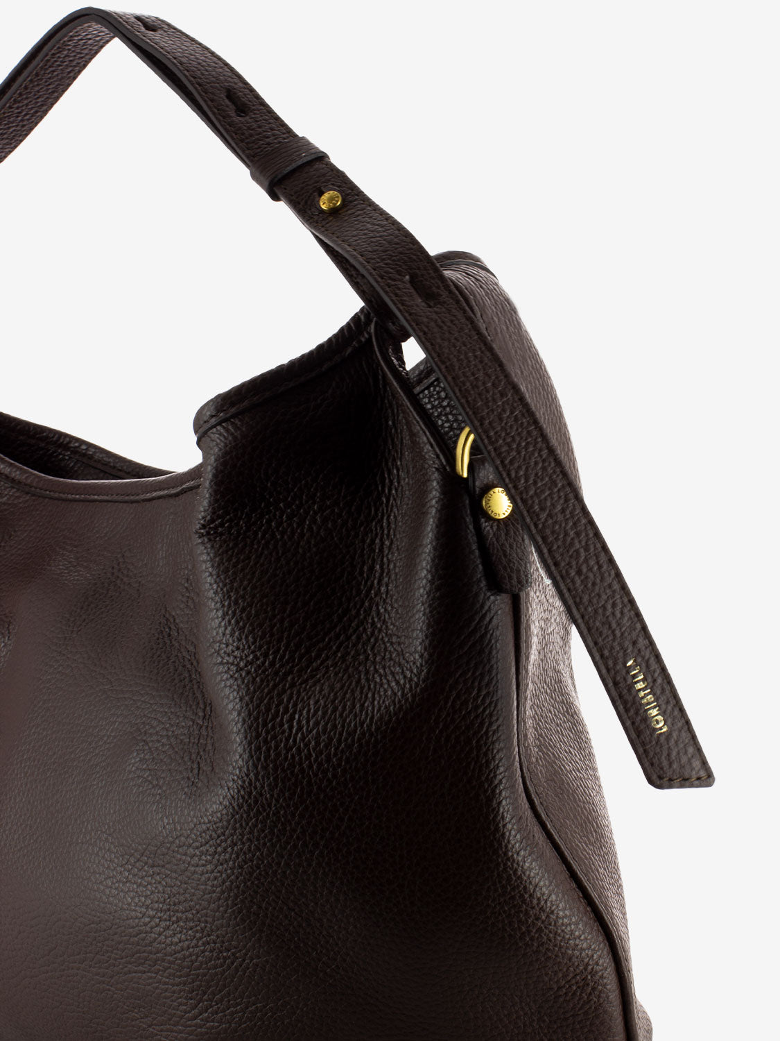 Ingrid bag in hammered leather chocolate