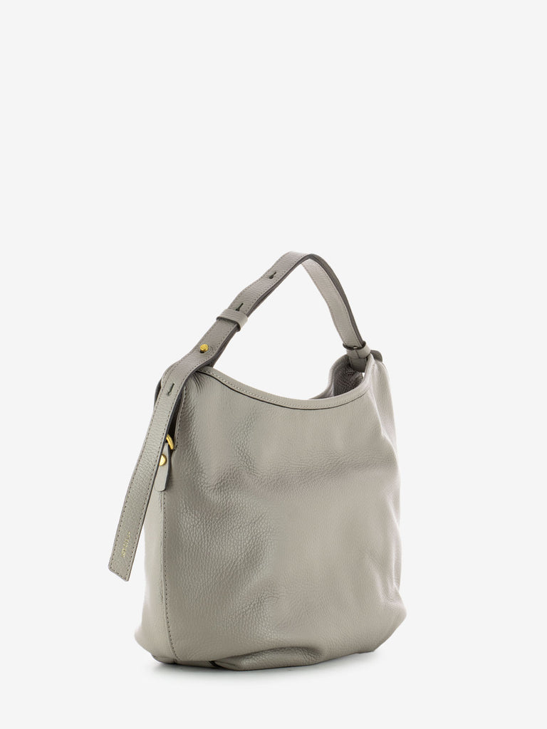 LORISTELLA - Borsa Ingrid small in pelle martellata grigia