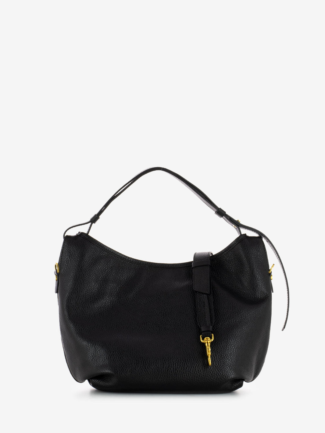Ingrid small bag in black hammered leather