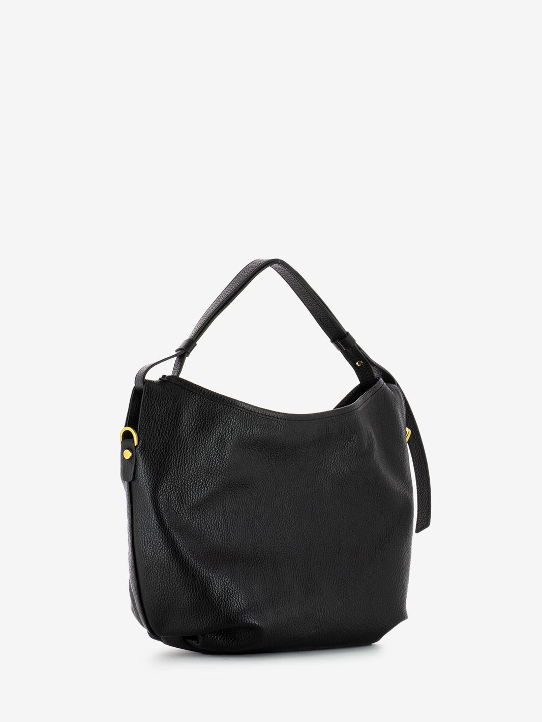 Ingrid small bag in black hammered leather