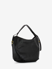 LORISTELLA - Borsa Ingrid small in pelle martellata nera