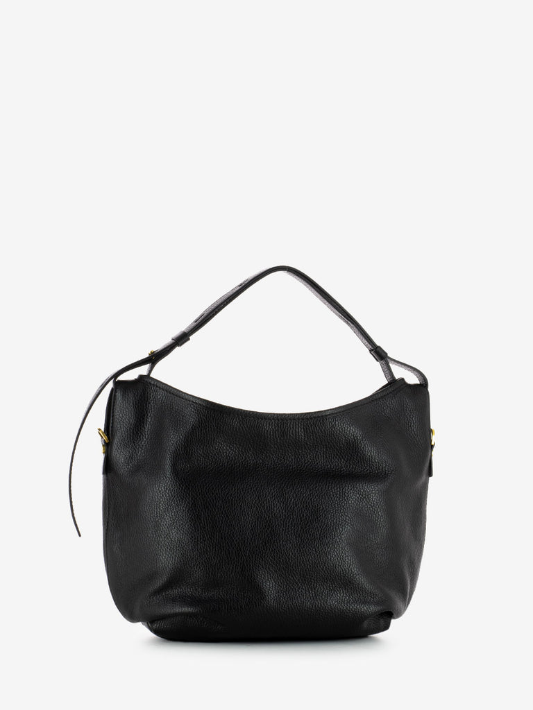 LORISTELLA - Borsa Ingrid small in pelle martellata nera