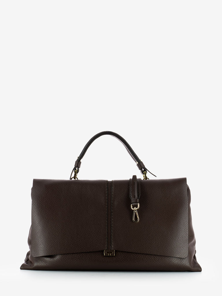 LORISTELLA - Borsa Kendall in pelle cioccolato