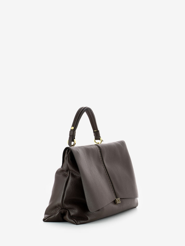 LORISTELLA - Borsa Kendall in pelle cioccolato