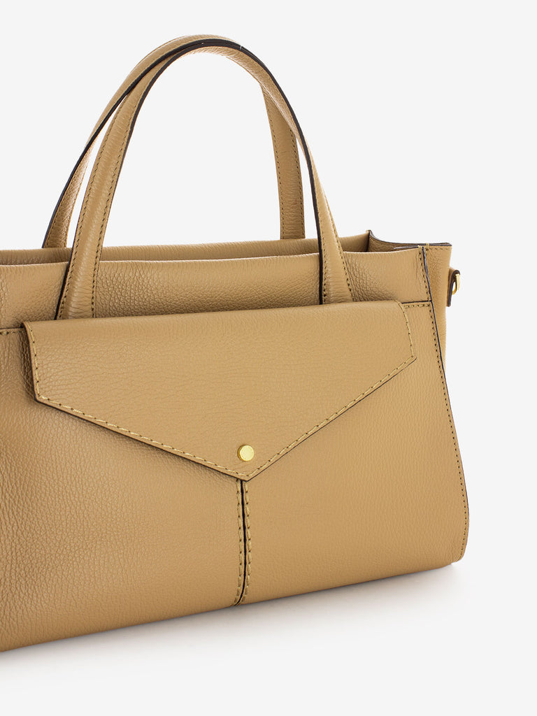 LORISTELLA - Borsa Muriel in pelle con pochette peanut