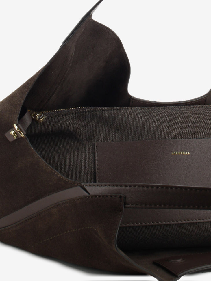 CHOCOLATE SUEDE LEATHER BAG 1.2787CA.SER.CIOCCOL