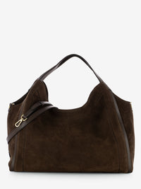 Borsa Serena in pelle scamosciata marrone