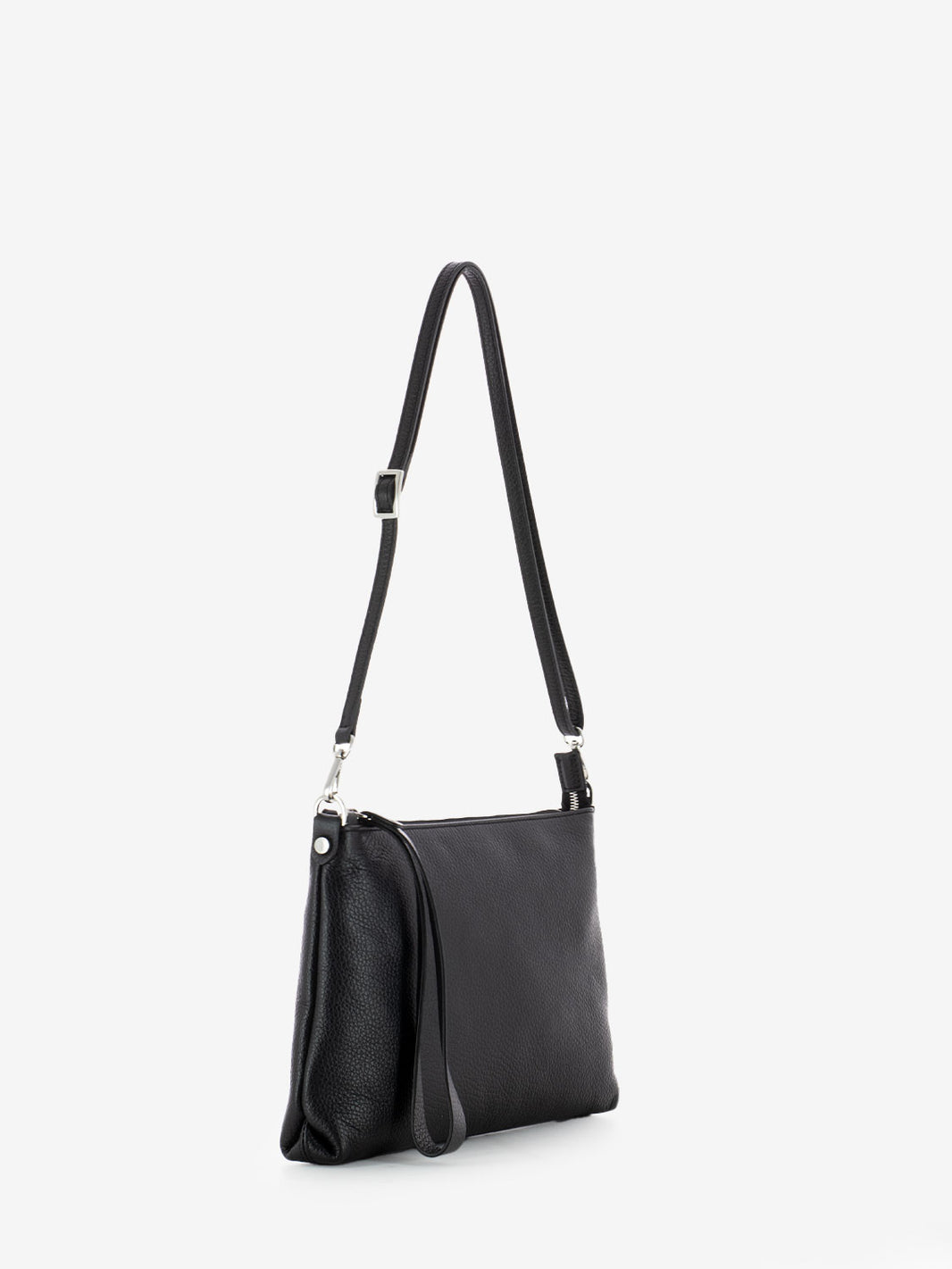 Jana Envelope Shoulder Bag in Black Dollar Leather
