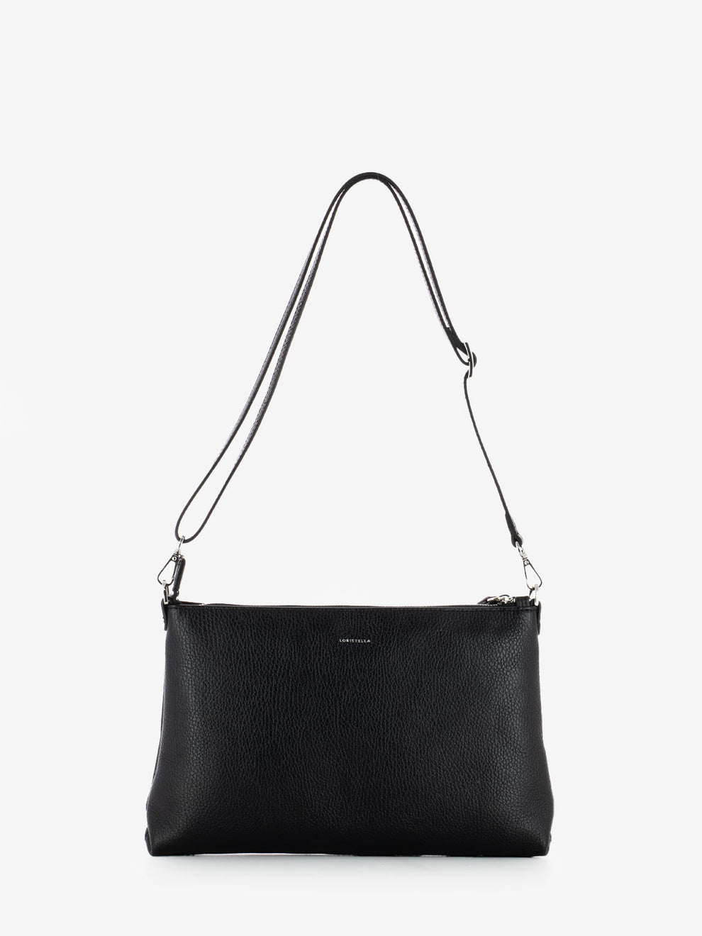Jana Envelope Shoulder Bag in Black Dollar Leather
