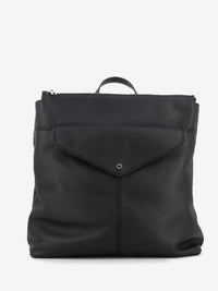 Zaino in pelle con tasche nero