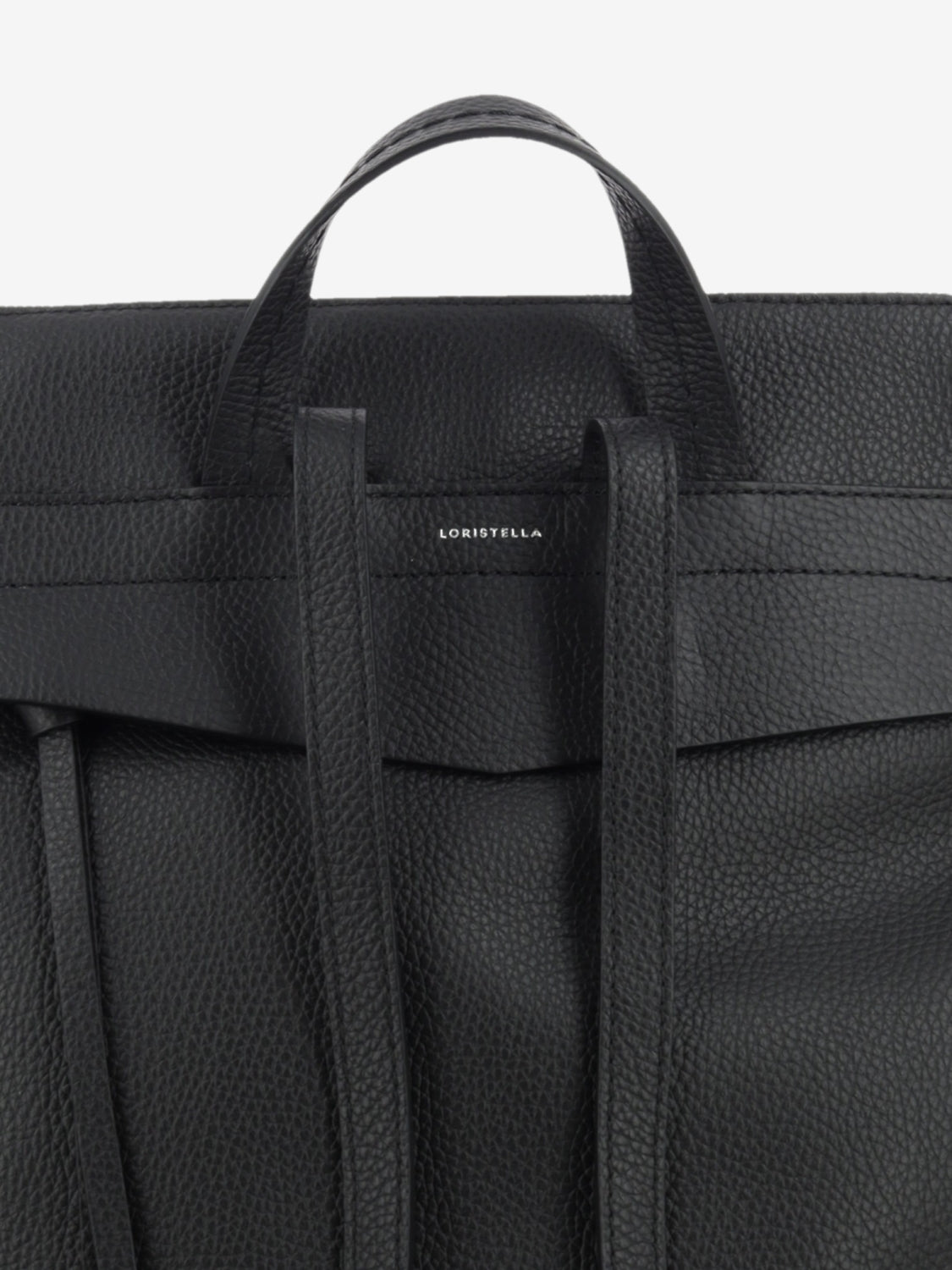 Zaino in pelle con tasche nero