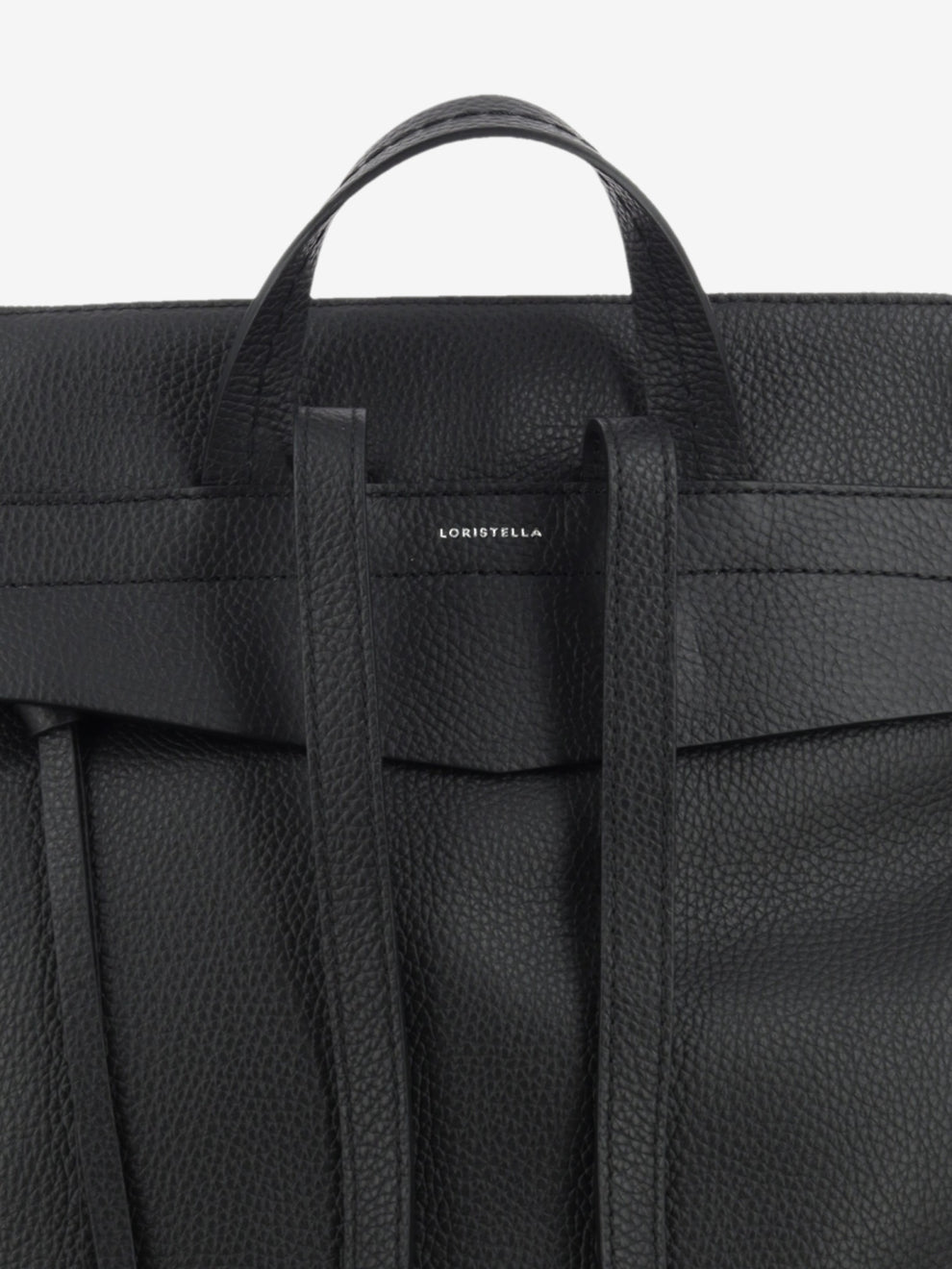 Zaino in pelle con tasche nero