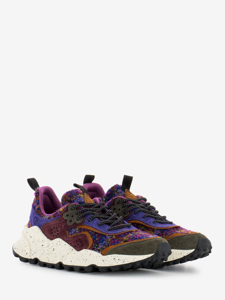 FLOWER MOUNTAIN - Kotetsu woman suede wool brown / multi