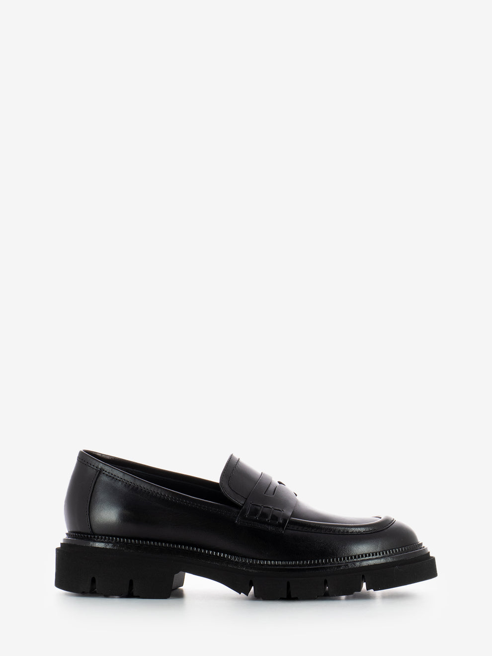 BLACK COLLEGE LEATHER LOAFER K578M_BLK