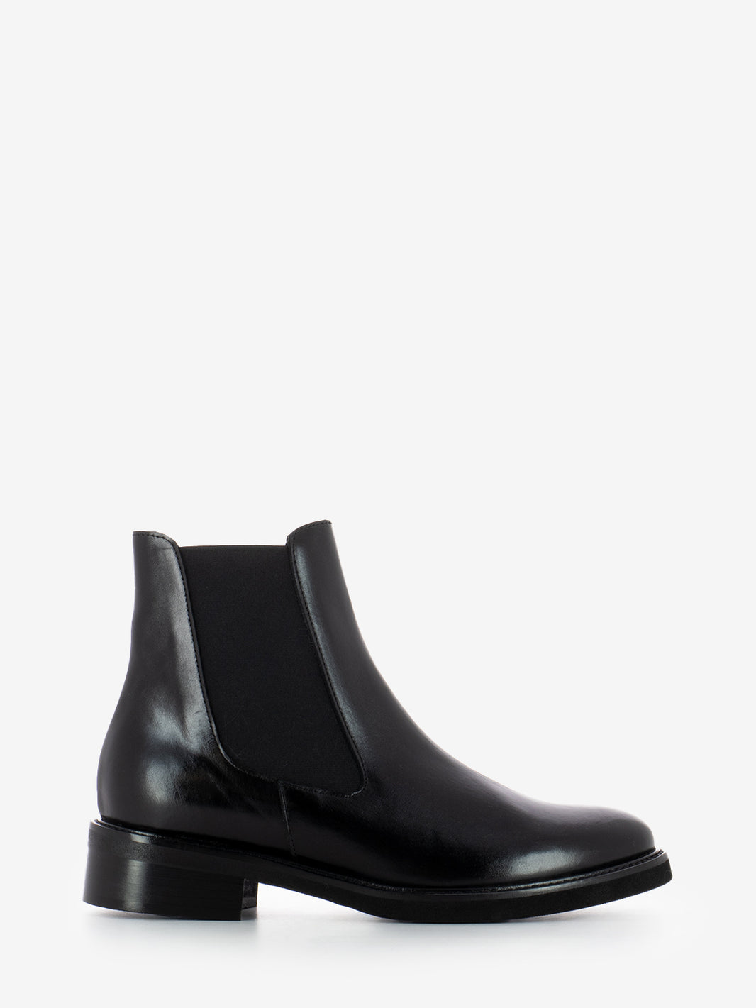 BLACK LEATHER ZIP-UP ANKLE BOOT K689T_NERO