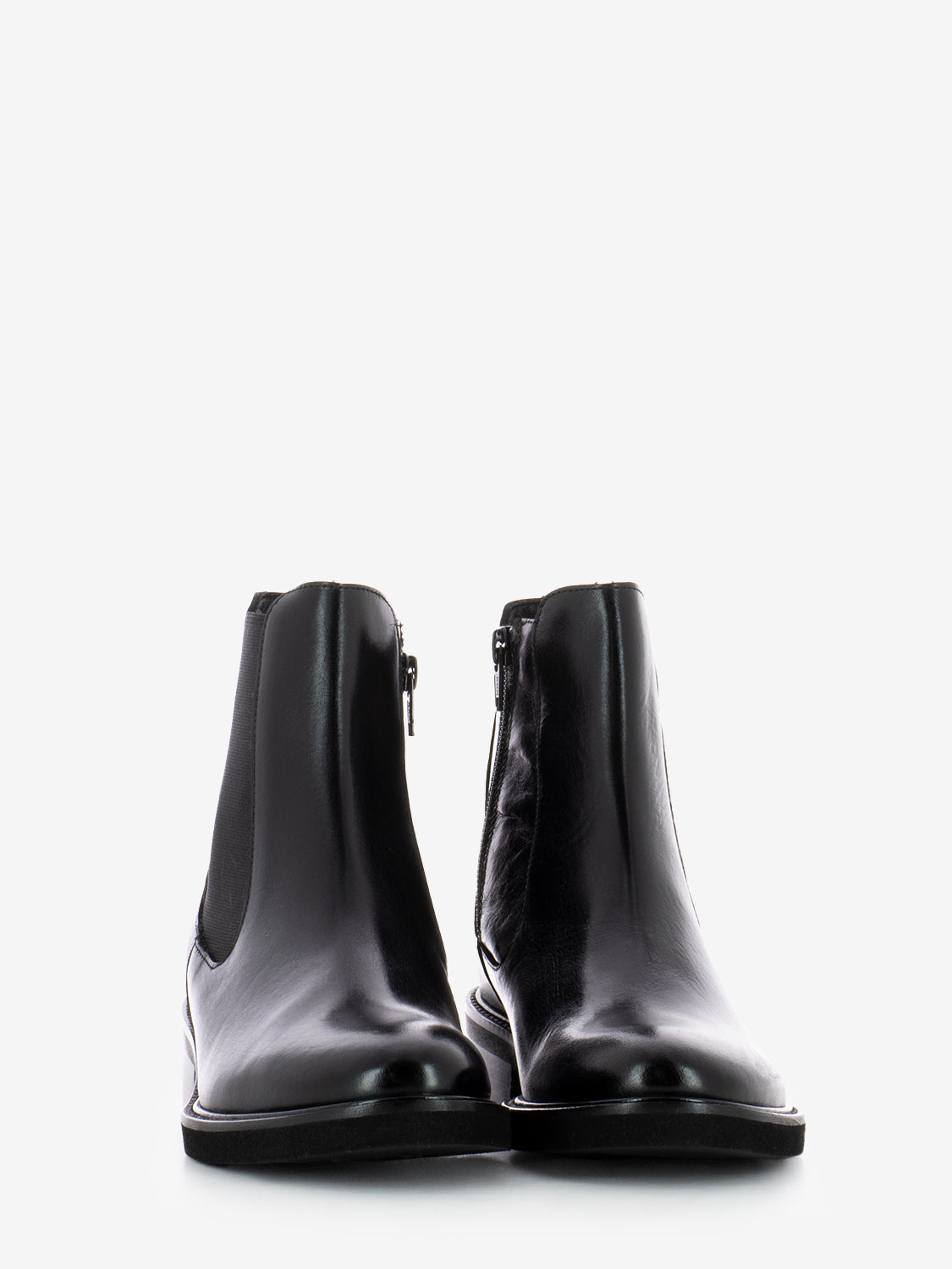 BLACK LEATHER ZIP-UP ANKLE BOOT K689T_NERO