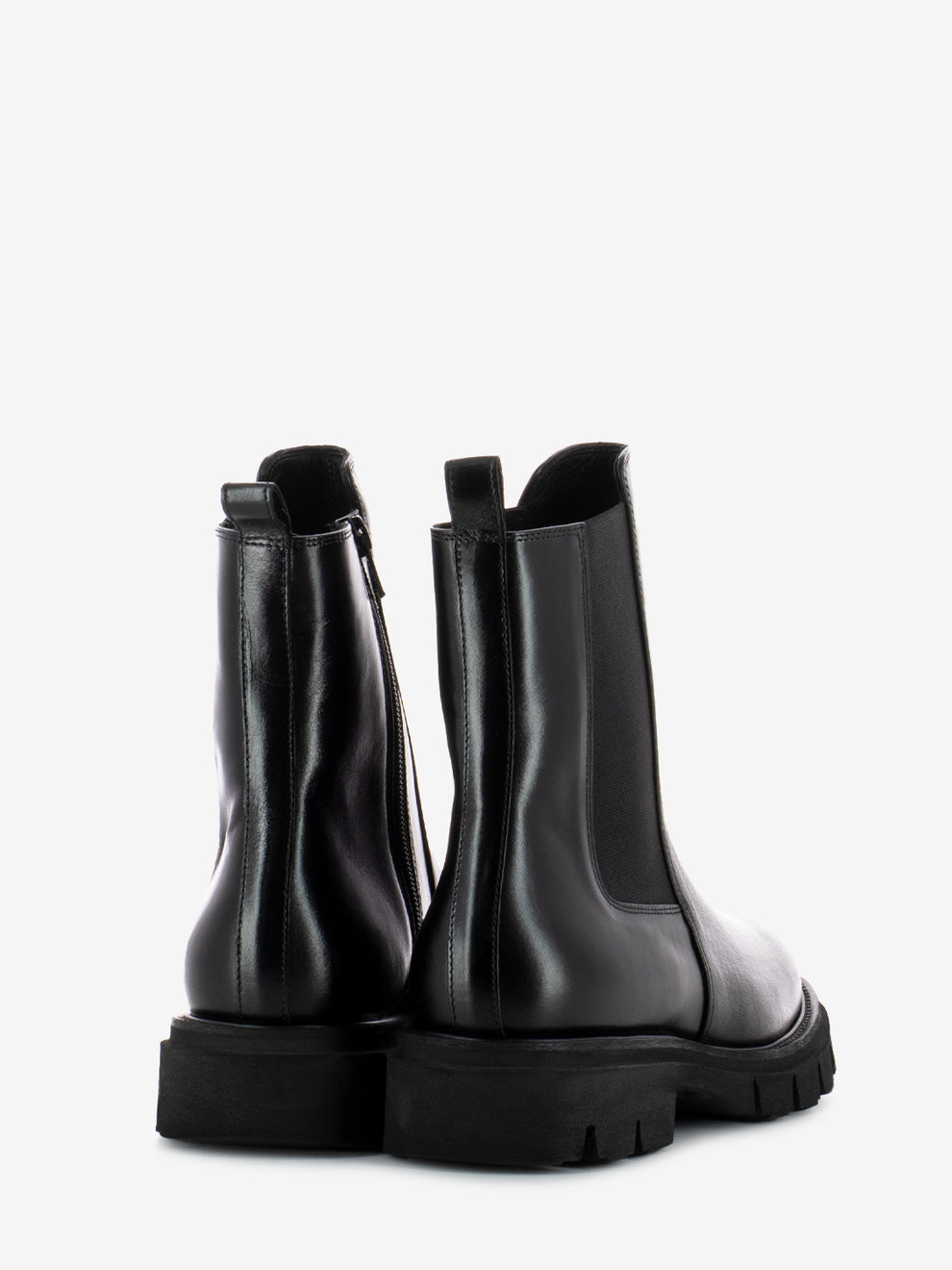 Tronchetti con zip pelle nero