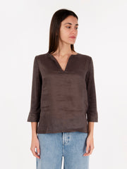 MAIDA MILA - Blusa con maniche a 3/4 moro