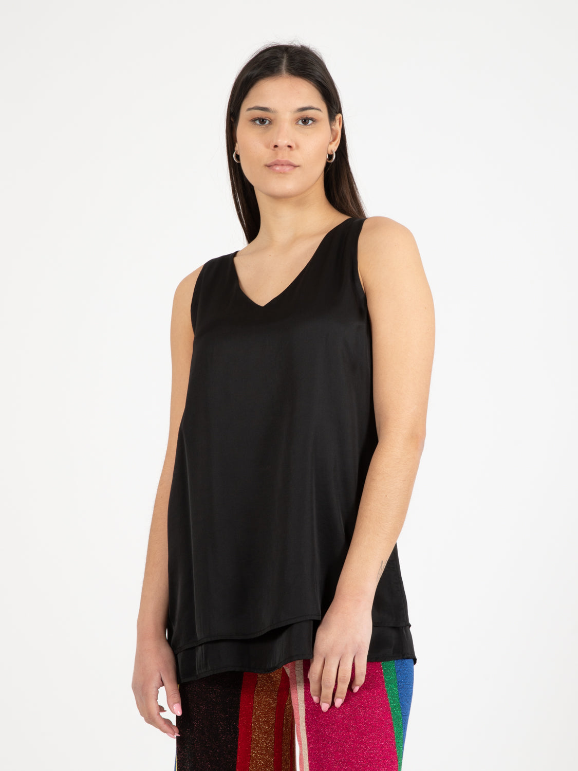 Black doubled tank top