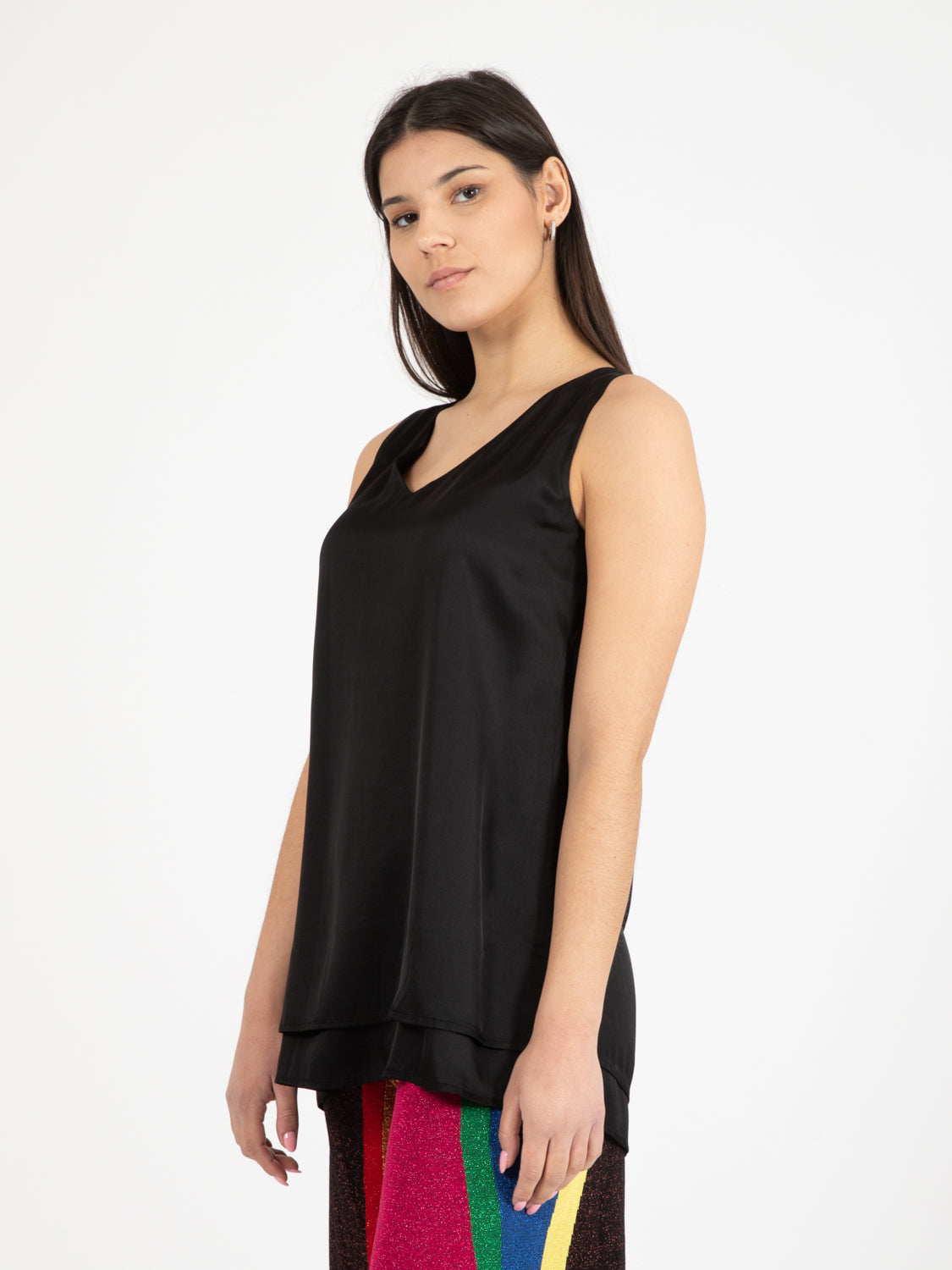 Black doubled tank top