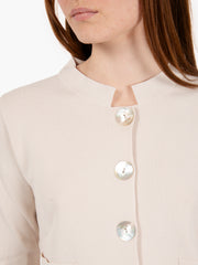 MAIDA MILA - Cardigan bottoni madreperlati in maglia beige