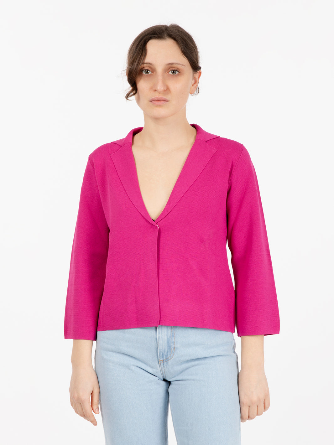 Cardigan con maniche a 3/4 orchidea